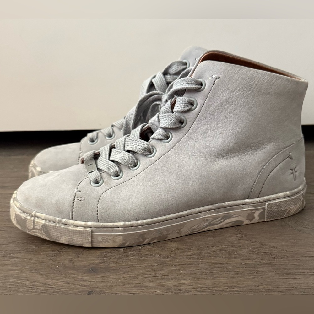 Frye Light Gray High-Top Suede Sneakers. Women’s 6.5